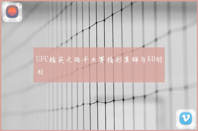 UFC精英之路半决赛精彩集锦与KO时刻